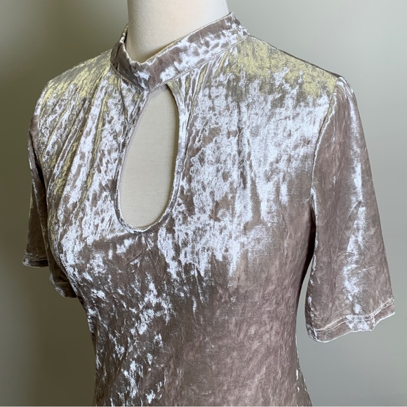 Love J Woman’s Beige Velvet Dress Size Medium - Picture 10 of 15